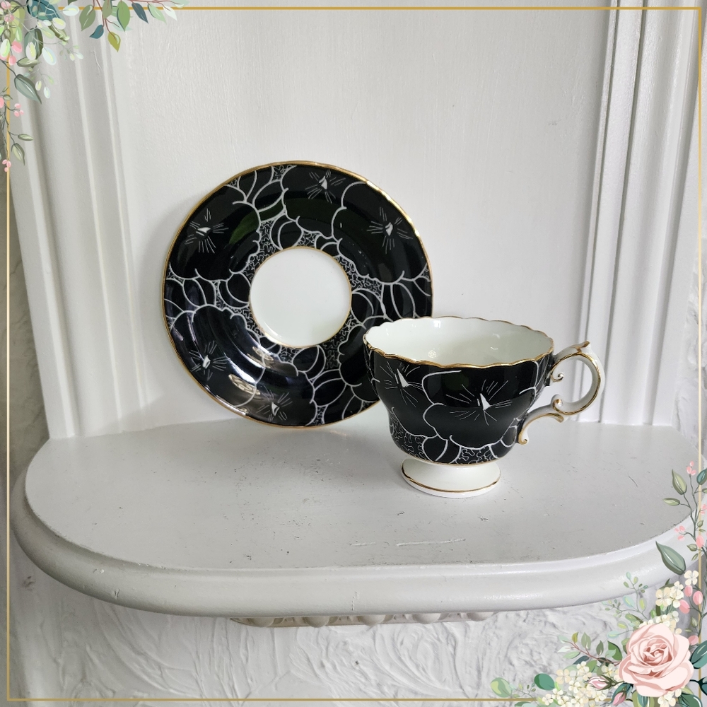 Vintage Cauldon art nouveau demitasse cup saucer great condition